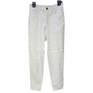 Action Wear: Rare White Straight Leg Pants unique Fabric Sz 8/30 length